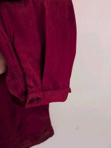 Maroon Satin Style Top