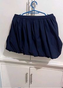 Zara Navy Blue Mini  Ballon Skirt