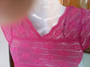 Burgundy/ Maroon Lace Net Top