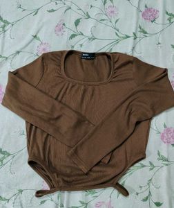 Brown Long Sleeve Top