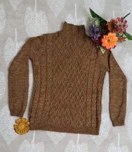 Cozy Brown High Neck Sweater 😍