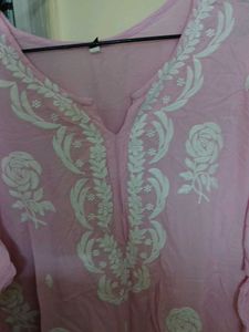Pink Embroidered Kurti