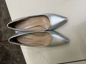 Silver Pointed Stiletto Heels