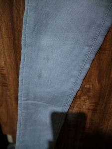 Gray High-Waisted Button Jeans
