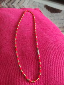 Long Chain With Orange and Gold Beats