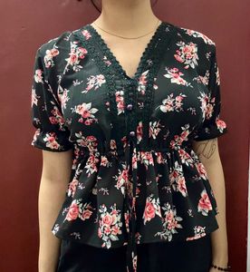 Floral Peplum Style Top