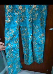Slited Gown With Skirt