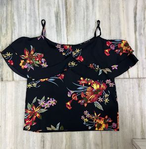 Floral Print Cold Shoulder Top