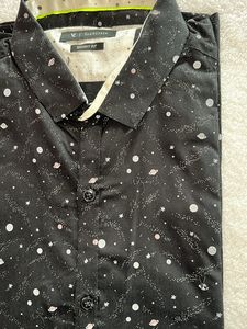 Men Van Heusen Black Partywear Shirt