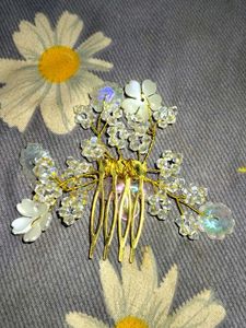 Floral Beaded Hair Comb
