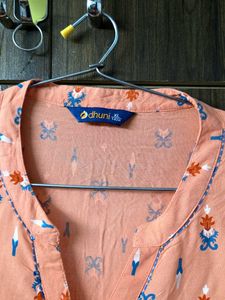 Dhuni Peach Kurta