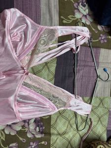 Pink Satin Nightgown Set
