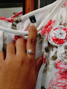 Floral Print White Cute Dress