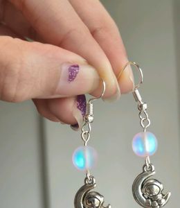 Astronaut Moon Earrings