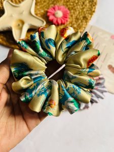 Printed Satin Scrunchies