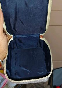 Estee Lauder White Glitter Makeup Pouch