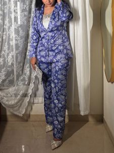 Floral Print Purple White Winter Co-ord