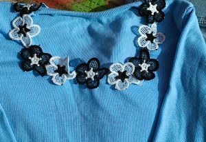 Light Blue High-Waisted Jeans And Bule Top