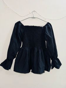 Chic Black Peplum Top.All Sizes