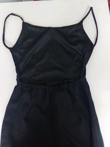 Black Backless Slip Dress