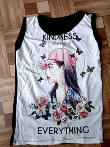 White Sleeveless Top Small Size