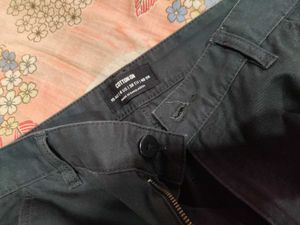 High Waist Wide Leg Twill Pant Black