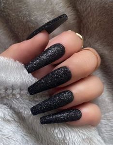 Sparkly Black Press-On Nails
