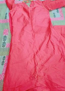 Embroidered Kurta Set With Open Sherwani Pattern