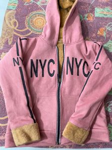 NYC Pink Fleece Hoodie