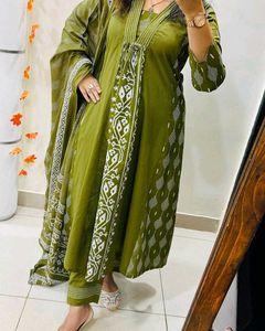 Green Kurta Set Totally New.