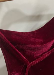 Maroon Velvet Bodycon Mini Dress