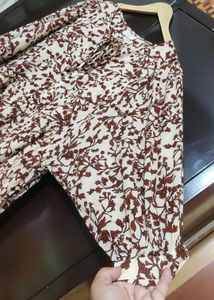 Brown🟤Floral Print Dress For Girl &amp; Woman Bust 44