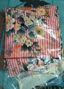 Peach Colour Unstitched Suit With Dupatta