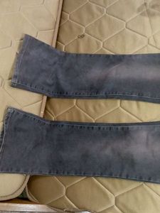 Distressed Black Wash Flare Jeans