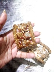 Gold Flower Cuff Bracelet