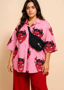Pink Devil Print Shirt