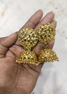 Golden Jhumka Earrings