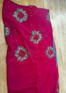Pink Floral Saree