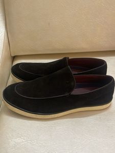 DRISH Black Suede Leather Loafers