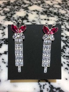 Butterfly Rhinestone Dangle Earrings