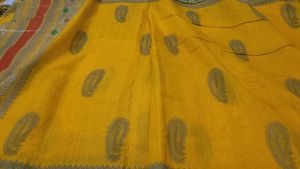 Yellow printed Beautiful Saree