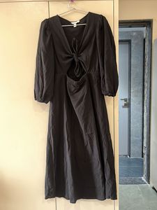 black hm midi dress