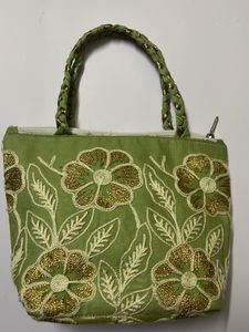 Green Floral Handbag