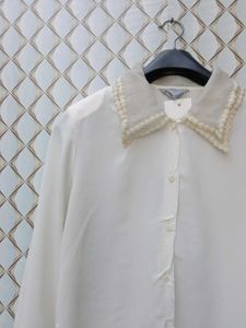 New With Tag Premium Off White Beads Shirt