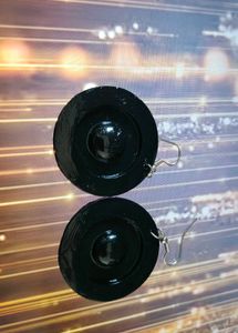 Black Circle Drop Earrings
