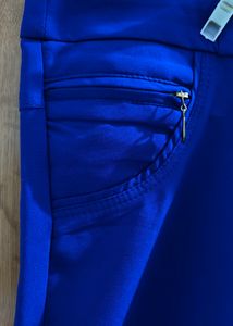 Bright Blue Straight Fit Pants