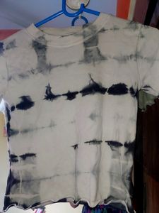 White And Black Crop Top