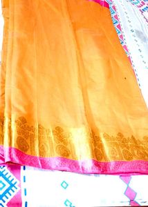 Elegant  Silk Gold Saree
