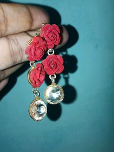 Red Rose Earrings