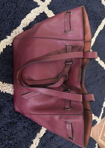 Mast And Harbour Burgundy Tote Bag👜